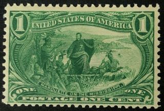 U.  S.  Scott 285 1898 Trans - Mississippi 1 Cent Mnh Scv $70.  00