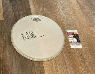 Nick Mason Of Pink Floyd Signed Remo Drumhead Jsa Certified