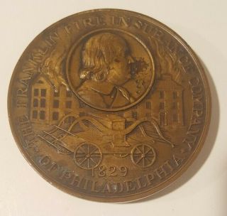 1919 Benjamin Franklin Bronze Medal The Franklin Fire Insurance Company