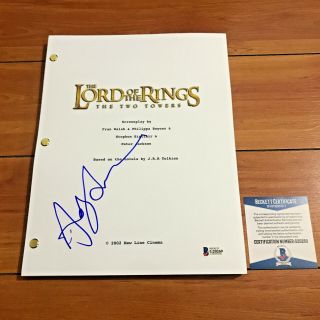 Andy Serkis Signed Lord Of The Rings The Two Towers Movie Script W/ Beckett