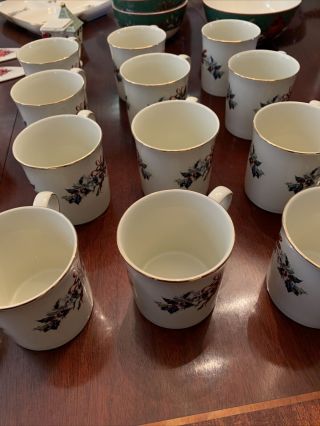 Set Of 12 Lenox " Winter Greetings " Holiday Christmas Bone China Coffee Tea Mugs