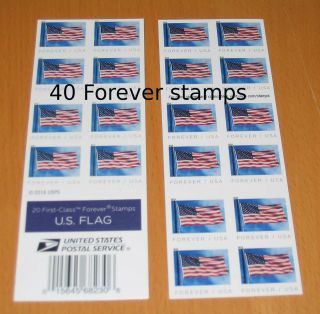 U.  S.  Postage - Forever Stamps - 2 Books,  40 Total,  - Fast