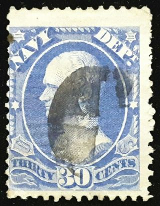 Us Official Stamp 1873 30c Navy Hamilton Scott O44