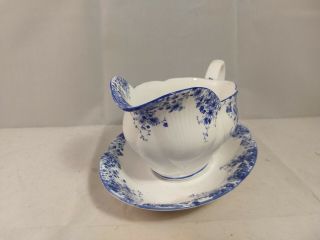 Royal Albert Dainty Blue Gravy Boat and Underplate 2