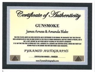 GUNSMOKE - JIM ARNESS & AMANDA BLAKE Cast Signed Autographed Photo w/COA 2