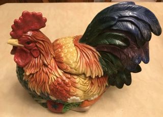 Fitz And Floyd Coq Du Village Rooster Soup Tureen With Ladle