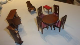 Old antique wood doll house furniture 2