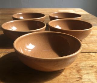 5 Russel Wright Ripe Apricot 5 1/8 " Bowls Iroquois Mcm Modernist