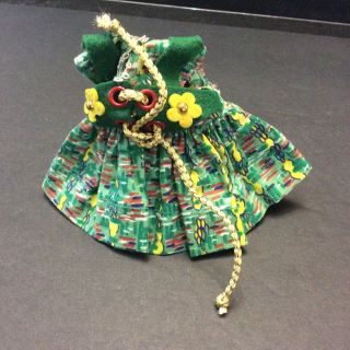 Vintage Vogue Ginny Doll My Tiny Miss Green Print Dress 42 Vogue Tagged
