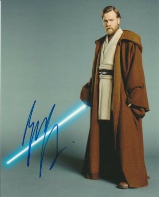 Ewan Mcgregor Signed Star Wars 8x10 Photo Obi - Wan Kenobi Jsa Exact Proof