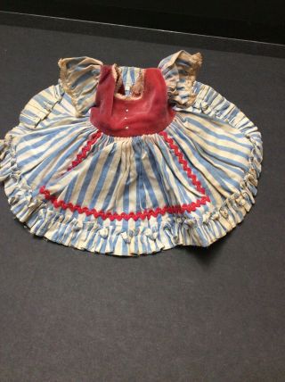 Vintage Madame Alexander Tagged Doll Dress Red White Blue Striped