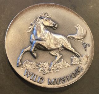 Longines Heritage Of The Golden West Wild Mustang Horse Silver Coin Medal