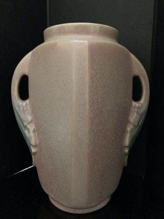 Vintage Roseville American Art Pottery Tuscany Vase Handles 7 1/4 