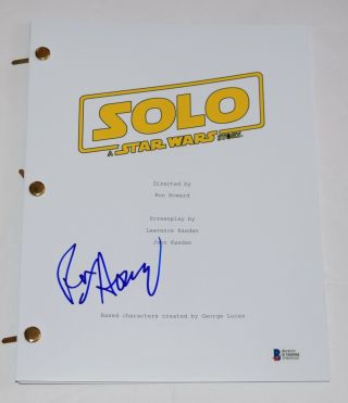 Ron Howard Signed Autograph Solo A Star Wars Story Movie Script Beckett Bas