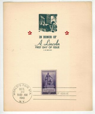 Ps C29 C W George Souvenir Card Fdc 902 Abe Lincoln Emancipitation Proclamation