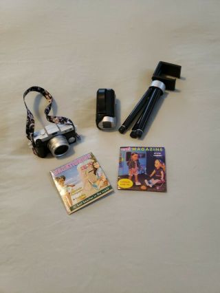 American Girl Doll Camera.  Movie Camera And Tripod