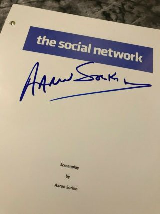 GFA The Social Network Writer AARON SORKIN Signed Full Movie Script 2