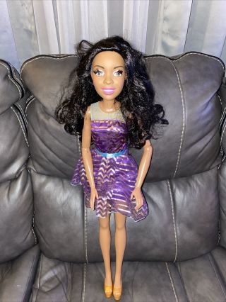 Life Size Barbie 28 " Purple Posable Just Play Best Fashion Friend Doll Curly