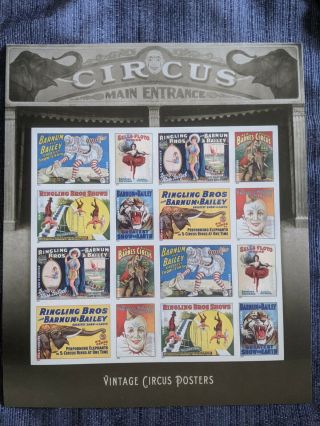 Scott 4898 - 4905 - - Forever: Vintage Circus Posters,  Sheet Of 16