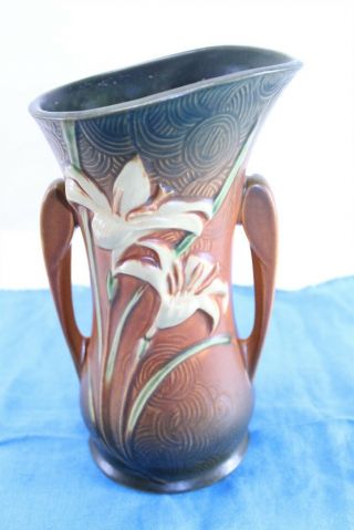 Roseville Water Lilly 2 Handled Vase Pitcher 135 - 9 " No Chips