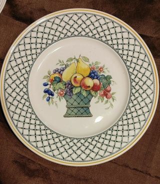 6 Villeroy & Boch Basket Salad Plates 8 1/4 Center Design