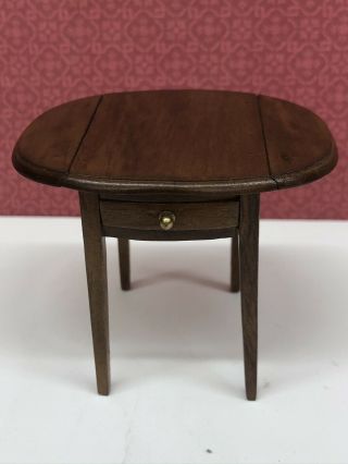 Dollhouse Miniature 1:12 Scale Drop Leaf Table For Dollhouse Or Roombox