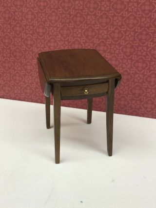Dollhouse Miniature 1:12 Scale Drop Leaf Table For Dollhouse Or Roombox 3