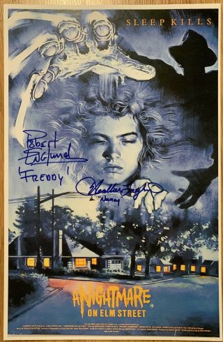 Robert Englund Heather Langenkamp Signed Nightmare On Elm Street 11x17 Uk Poster