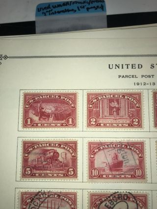 Complete Set MH/Used US Parcel Post Stamps Q1 - Q12 1c to 1$ w/Great Centering 2