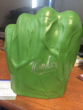 Stan Lee Signed Hulk Green Smash Fist Hand Autographed Psa