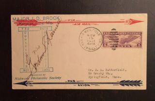 1931 Jd Brock Flight Cover Signed By Airmail Medal Of Honor Pilot Gordon Darnell