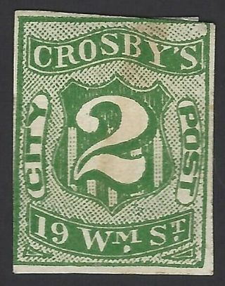 Usa Local Post Crosby’s City Post 2c Green 54l2