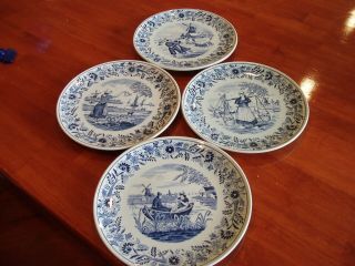 Delft - Royal Sphinx By Boch - Set Of 4 Plates