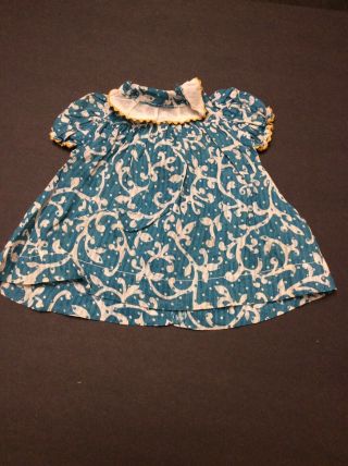 Vintage Doll Dress 50s 60s Baby Fashion Shirley Temple Blue Green Turquoise