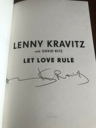 Lenny Kravitz Signed Let Love Rule Book Autographed