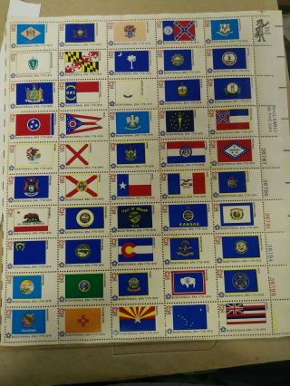 Us 1633 - 1682 Bicentennial Flags 13c,  Sheet Of 50 Stamps,  Mnh - 1976.  50 States