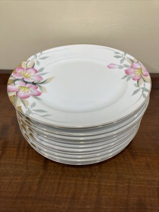 Vintage Noritake Azalea Dinner Plate 10” Set Of Twelve