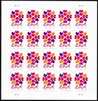Us 5339 Love Hearts Blossom Forever Sheet (20 Stamps) Mnh 2019