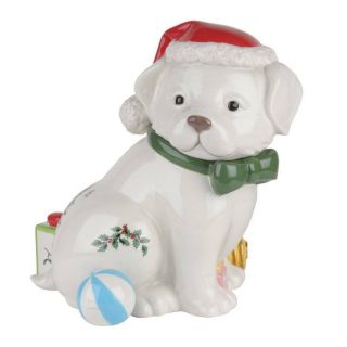 Spode Christmas Tree Puppy Dog Treat Cookie Jar 2