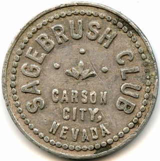 Sagebrush Club Carson City,  Nevada Old Trade Token Good For 12 1/2c