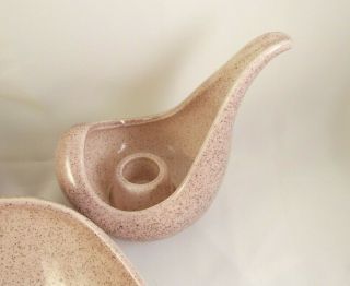 Red Wing Pottery Candle Holders & Bowl Speckled Pink (item a1) 2