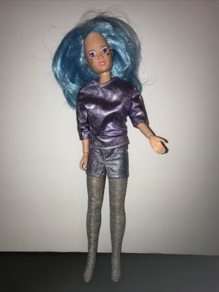 Vintage Jem And The Holograms Aja Doll 1985 Hasbro Blue Hair Outfit Exc