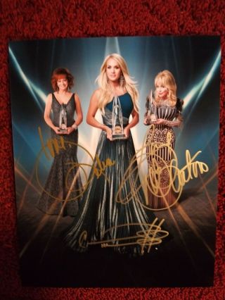 Reba Mcentire,  Dolly Parton,  & Carrie Underwood Signed Photo W/coa