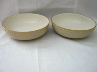 1 Set Of 2 Dansk Reactic Khaki Individual Pasta Bowls Beaded Rim Design Japan