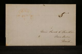 Michigan: Manchester 1845 Stampless Cover,  Red Cds,  5c Rate To Ann Arbor