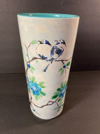 Mid Century Rosenthal Bitossi Italian Art Pottery Pretty Blue Vase 5 " ×11 " Xlnt