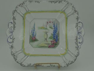 Vintage Shelley Sundial Archway Of Roses Handled Plate Dish 11604