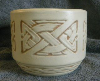 1910s Weller Art Pottery Clinton Ivory Pattern/line 4 - 1/2in.  X 6in.  Planter