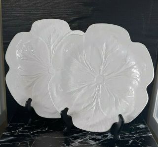 Bordello Pinheiro White Ceramic Cabbage Leaf 10.  75 " Dinner Plate Portugal Htf
