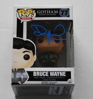 David Mazouz Signed Gotham Bruce Wayne Funko Pop W/coa 77 Batman